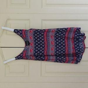 Mia Maddison Blue and Red Print Tank Top